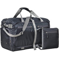 FATMUG Polyester Foldable Duffle Bag For Travel, Packing And Storage-Men And Women-45 L, Black, 53 x 24 x 30 Centimeters
