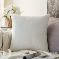 Khooti Velvet Cushion Cover, 24x24 (Pure White)(Pack of 1)