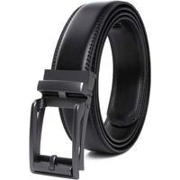 Contacts Genuine Leather Belt for Men with Easier Adjustable Autolock Buckle - Micro Adjustable Belt Fit Everywhere |Formal & Casual | Elegant Gift Box (15-Black-Waist Size Fit from 28  to 42 )