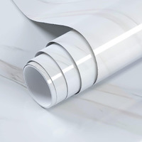 ELTON Vinyl Self Adhesive Pearl White Marble High Gloss Wallpaper, 2 x 12 feet