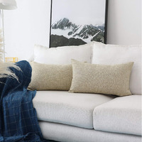 Khooti Rectangular Jute Cushion Cover, 17x27 (Light Linen)(Pack of 5)