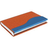 OFIXO 10 Slot Metal Leatherite Business Card/Visiting Card/Credit Card Holder Wallet with Magnetic Closure (Brown&Silver)