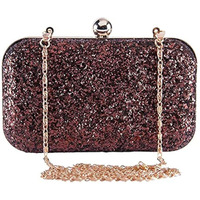 TOOBA Women Handicraft Hand Embroidered Box Clutch Bag Purse For Bridal, Casual, Party, Wedding (Copper)