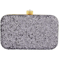 TOOBA Women Handicraft Embroidered Box Clutch Bag Purse For Bridal, Casual, Party, Wedding (Grey)