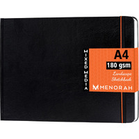 MENORAH Paper - A4 Sketchbooks For Artists - 180 Gsm (100 Pages/50 Sheets) - Hard Case Bound, Drawing Book, Size (21 Cm X 29.7 Cm) - Handmade - Landscape, Watercolor