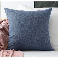 Khooti Jute Cushion Cover, 12x12 Inch (Navy Blue)(Pack of 5)