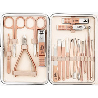 Beaut Secrets Manicure Kit, pedicure tools for feet, Nail Clipper, Manicure Pedicure kit for women and Men, 18 Pieces,Perfect Gifts for Women and Men (Rose Gold)