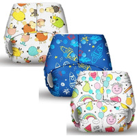 SuperBottoms BASIC Pack of 3 Reusable Cloth Diaper for babies 0-3 Years | Freesize Adjustable, Reusable Cloth Diaper | Outer Shell only | (WITHOUT dry feel pad/soaker/insert) | Print may vary
