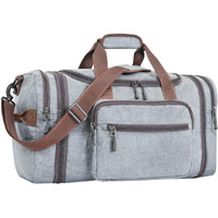 FATMUG Overnight Travel Duffel Weekender Polyester Bag For Men & Women - Large Expandable (Light Grey 40-47L, Travel Duffle)