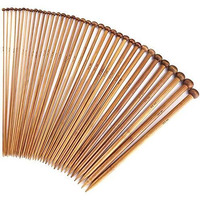 ELEPHANTBOAT 18pcs Wood Knitting Needle Set--Small to Large 2-10mm, Sturdy Round Blunt Yarn Knitting Needles Tool Kit