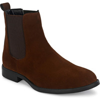 HiREL's Men's Suede & PU Outdoor Chelsea Boots (Brown, numeric_7)