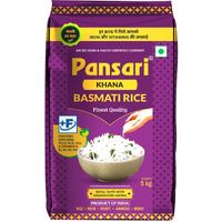 Pansari Khana Basmati rice 5KG Great Taste and Mesmerizing Aroma | Long Grain, Naturally Aged(2-Years) with Fortified | Basmati Rice, Biryani Rice, Pulao Rice - 5Kg