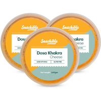 Snackible Cheese Dosa Khakra (Pack of 3) 3x100gm | Healthy Snack | Made with Ragi | Gluten Free | Source of Protein | No Preservatives