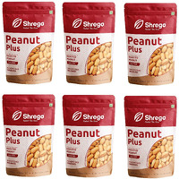 SHREGO Peanut Plus Roasted Peanuts Salted, Snack and Namkeen (6x250g Vacuum Packed) (1500 gm)