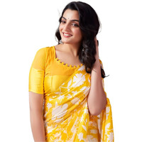 Satrani Womens Pure Georgette Saree (3633S105N_Yellow)