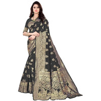 Sugathari Womens Banarasi Saree Pure Kanjivaram Silk Saree Soft new ladies 2023 Design Wear Pattu Sarees Latest Cotton Party Sari collections With Blouse Piece for Wedding sadi (PARI 63 BLACK)