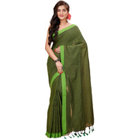 Laxmi Handloom Womens Traditional Bengal Handloom Pure Cotton Plain Saree (Pesta 2)