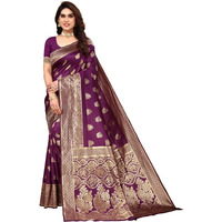 Sugathari Womens Banarasi Saree Pure Kanjivaram Silk Saree Soft new ladies 2023 Design Wear Pattu Sarees Latest Cotton Party Sari collections With Blouse Piece for Wedding sadi (PARI 63 NEW WINE)