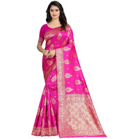 Sugathari Womens Art Silk Rani Pink Kanchipuram Saree (SAN ENGLE 3 RANI)