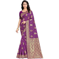 Sugathari Womens Art Silk Purple Kanchipuram Saree (SAN ENGLE 3 PURPLE)