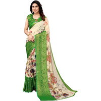 Winza Designer PS Brasso 108 Green_W Plain Chiffon sarees for women