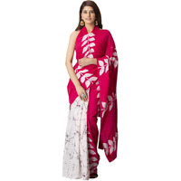 JALTHER Handicrafts Womens Ikat Hand Block Print Jaipuri Cotton Mulmul Saree with Blouse Piece - Pink_DESIGN 12