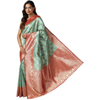 Leriya Fashion Saree for Women | Golden Saree for Women | Cotton Silk Saree for Women | (Light Green)