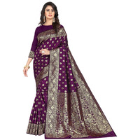 Sugathari Womens Art Silk Purple Kanchipuram Saree (SAN PARI S-1 PURPLE)