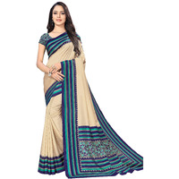 Vimla Womens Malgudi Art Silk Uniform Saree with Blouse Piece (22060022, Cream)