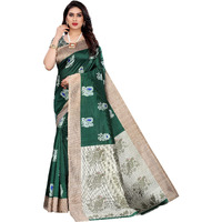 Yashika Womens Jacquard Art Silk saree (KESAR GREEN