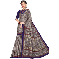 TAMAIRA FASHION Womens Plain Weave Pure Cotton Saree Without Blouse Piece(1456_GreyandBlue)