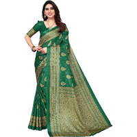 Bee M Pee Designer Silk Cotton Blend Party Stylish sarees for women (Vidisha)_Bottle Green