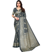 Bee M Pee Designer Silk Cotton Blend Party Stylish sarees for women (Vidisha)_Grey