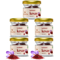 Homeda Kesar Saffron Original 5G / Pure Saffron Original Kashmiri | Kumkuma Puvvu, Keshar Safron, Kungumapoo For Pregnant Women, Keser, Kaser, Kesor, Grade A (5 Packs Of 1Gm)