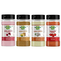 NATURES Precious Gift Onion Powder 100 gm, Ginger Powder (Adrak/Sunth) 100 gm, Garlic Powder 100 gm, Tomato Powder 100 gm - for Cooking & Seasoning, Pure & Natural Powder - [Super Saver Combo Pack]