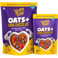 Yogabar Dark Chocolate Oats Combo | Dark Chocolate Oats 1kg | Dark Chocolate Oats 400gm | Gluten Free Whole Oatmeal for Breakfast - Healthy Breakfast Cereal for Children and Adults