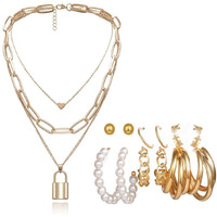 YouBella Fashion Jewellery Gold Plated Necklace and Earrings Combo Jewellery Set for Girls and Women (Gold) (Style 10)
