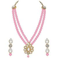 Peora Kundan Faux Pearl Long Necklace Earring Set for Women Girls Indian Traditional Jewellery Wedding