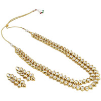 Shining Diva Fashion Kundan Stylish Traditional Wedding Necklace Jewellery Set for Women (9790s)