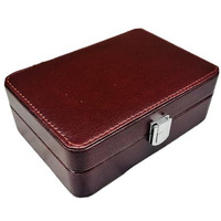 La Trove Leather Jewelry Box for Earring Rings Necklace | Jewellery and Accessory Holder Organizer Case for Women and Girls | Colour - Maroon, 6 x 13 x 20 CM