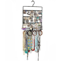 Cri8Hub Earring 3 Layer 72 Holes Stand Organizer Jewelry Display Stands Earring Organizer Stand Suitable To Organize Necklace & Bracelets & Earring Holder Jewelry Holder Black (Iron)
