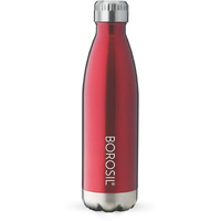 Borosil Hydra Bolt Trans Red 1000 ml Stainless Steel Water Bottle | Double Wall Vacuum Insulated Flask | 24 Hours Hot and Cold | Bottle for Office, Gym, School