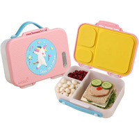 rabitat Munchbee 3-Sectional Lunchbox for Kids - Leakproof Dividers, BPA-Free Material, Easy to Open for School