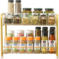 Lyrovo Countertop Organizer Organization, 2 Tier Moveable Corner Shelf for Kitchen, Bathroom, Spice Rack, Coffee Area, Over Sink, Dresser Table