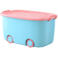 PARASNATH Rolling Storage Container Box (BluePink Colour)- 45 Litre Super Large With Wheels Size (59X39X30 cm) Launch Offer Actual Price 1999, Polypropylene, Plastic, Rectangular