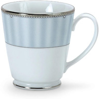 Noritake Japan - Porcelain Milk, Tea and Coffee Mug Set of 2 - Kitchen & Dining Luxury Gold Tableware White Tea Mug Cup Set in Gift Box - Monarch Platinum Hearth Collection Coffee Tea Set
