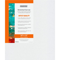 Pragati Systems Medium Grain 10x12 Inch 10 Oz. Primed Cotton Pre Stretched Canvas with Wooden Frame for Painting ACS1012, White (Pack of 4)