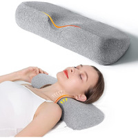 LIFEBERG Sleeping Neck Pillow, Ergonomically Designed Neck Pillow for Neck and Shoulder Pain Relief, Memory Foam Neck Pillow for Cervical Spondylosis Patients or People with Neck (Grey)(Grey)