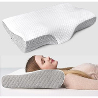 LIFEBERG Contour Memory Foam Pillow Orthopedic Sleeping Pillows for Neck Pain,Ergonomic Cervical,Side Sleepers, Back with Breathable (White-Grey)
