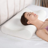LIFEBERG Contour Memory Foam Pillow Orthopedic Sleeping Pillows for Neck Pain,Ergonomic Cervical,Side Sleepers, Back with Breathable (Perl-White)